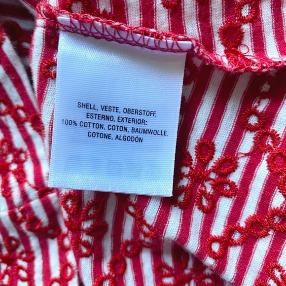 Anthropologie Postmark red embroidered eyelet tee shirt NWT - Picture 9 of 13